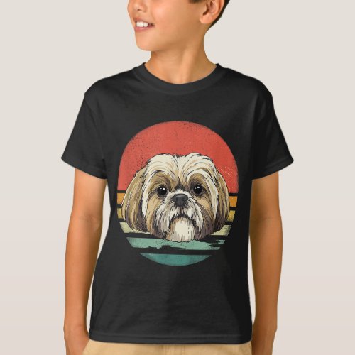 Retro Vintage Shih Tzu Dog Breed Lover T_Shirt