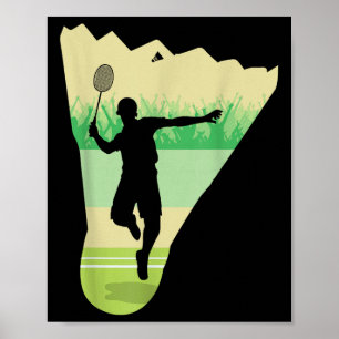 Retro Vintage Shuttle Player Badminton Poster