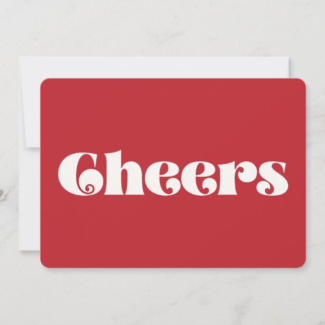Retro vintage simple Cheers Holiday Card (Front)