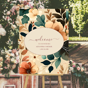 Retro Vintage Sixties Terracotta Wedding Foam Board