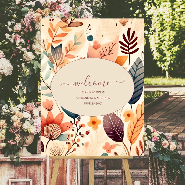 Retro Vintage Sixties Terracotta Wedding Foam Board (Creator Uploaded)