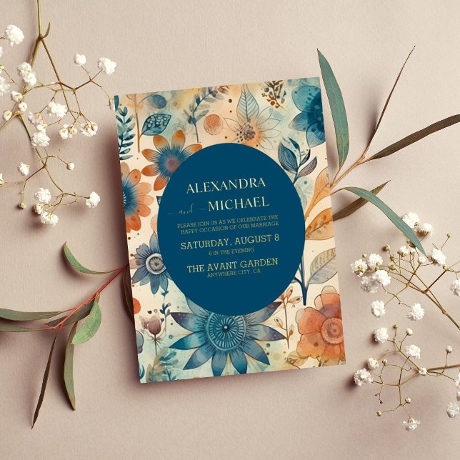 Retro Vintage Sixties Terracotta Wedding Foil Invitation (Creator Uploaded)