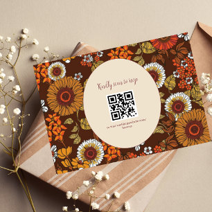 Retro Vintage Sixties Terracotta Wedding RSVP Card