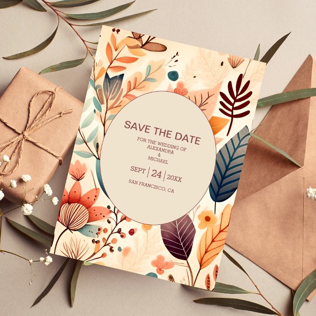 Retro Vintage Sixties Terracotta Wedding Save The Date (Creator Uploaded)