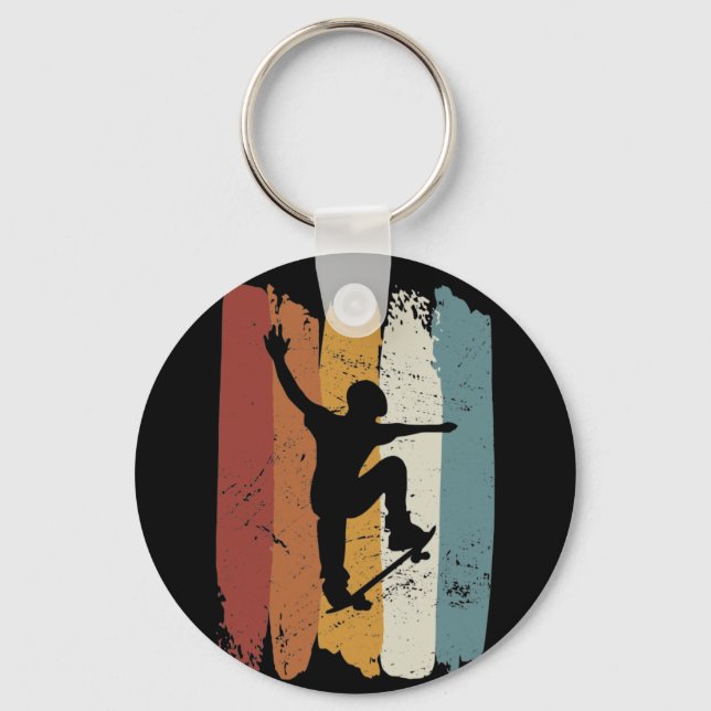 Retro vintage Skateboard Keychain (Front)