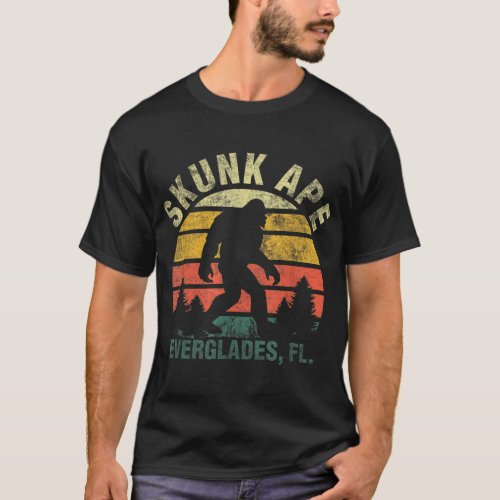 Retro Vintage Skunk Ape Florida Everglades Bigfoot T_Shirt