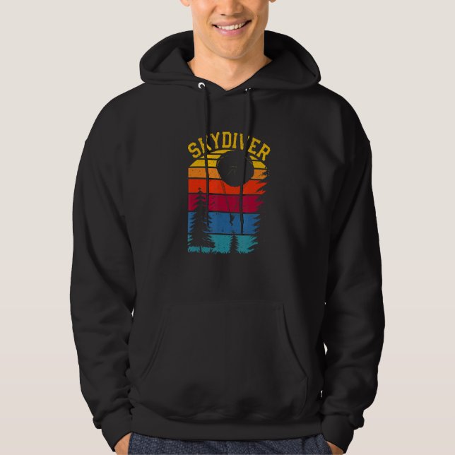 Retro Vintage Skydiver Skydiving Lover Parachuting Hoodie (Front)
