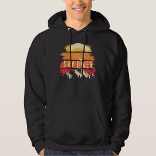 Retro Vintage Skydiver Skydiving Parachuting Skydi Hoodie