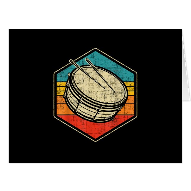 Retro Vintage Snare Drum - Marching Band Drumline  (Front Horizontal)