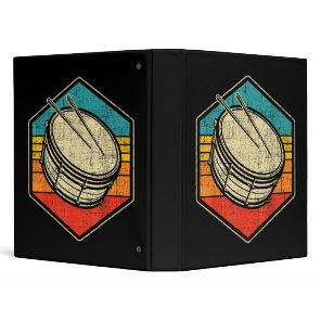 Retro Vintage Snare Drum - Marching Band Drumline  3 Ring Binder