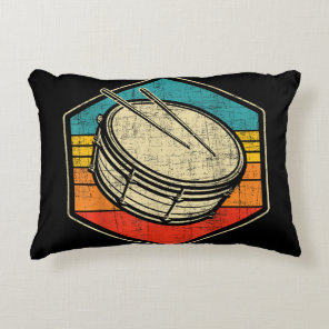 Retro Vintage Snare Drum - Marching Band Drumline  Accent Pillow