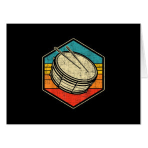 Retro Vintage Snare Drum - Marching Band Drumline  Card