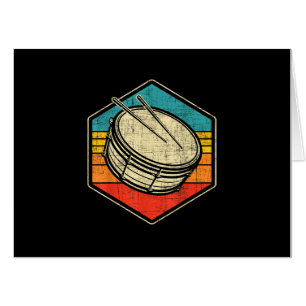 Retro Vintage Snare Drum - Marching Band Drumline Card
