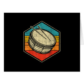 Retro Vintage Snare Drum - Marching Band Drumline  Cards