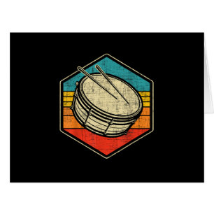 Retro Vintage Snare Drum - Marching Band Drumline Cards