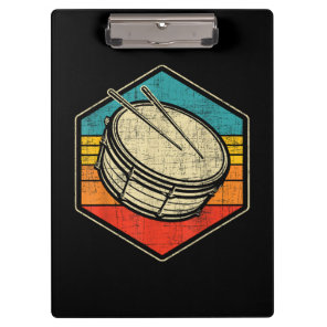 Retro Vintage Snare Drum - Marching Band Drumline  Clipboard