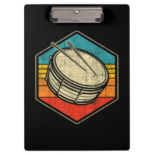 Retro Vintage Snare Drum - Marching Band Drumline Clipboard