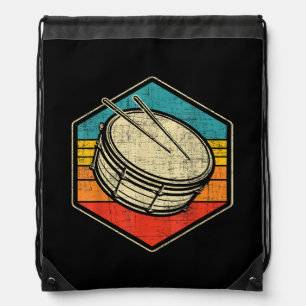 Retro Vintage Snare Drum - Marching Band Drumline  Drawstring Bag