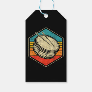 Retro Vintage Snare Drum - Marching Band Drumline Gift Tags