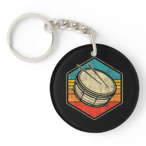 Retro Vintage Snare Drum - Marching Band Drumline  Keychain