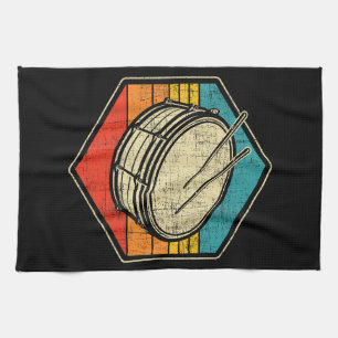 Retro Vintage Snare Drum - Marching Band Drumline Kitchen Towel