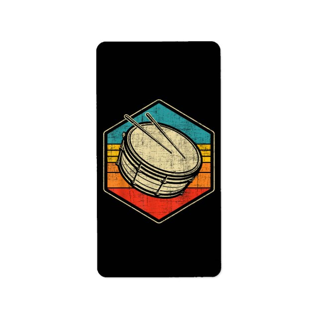 Retro Vintage Snare Drum - Marching Band Drumline  Label (Front)