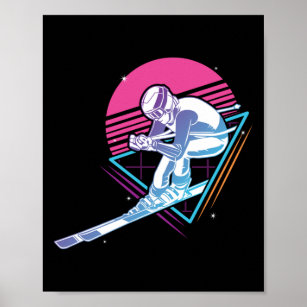 Retro Vintage Snow 80s Ski Poster