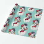 Retro Vintage Snowman Christmas Wrapping Paper<br><div class="desc">Retro Vintage Snowman.</div>