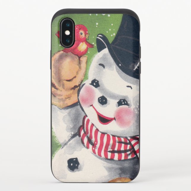 retro vintage snowman Holiday Uncommon iPhone Case (Back)