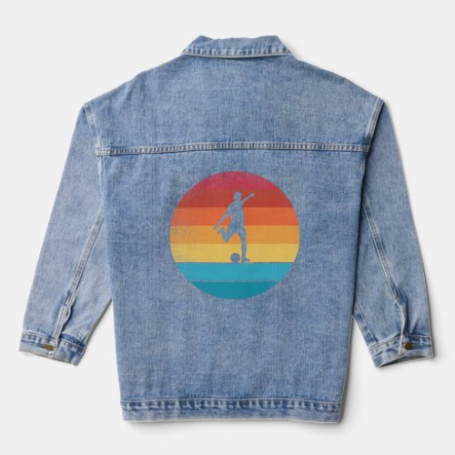 Retro vintage Soccer player sports  Denim Jacket