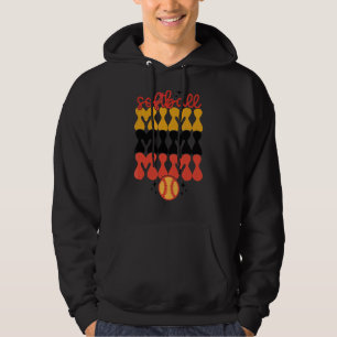 Retro Vintage Softball Mimi Mimi Mothers Day Hoodie