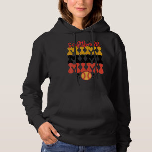 Retro Vintage Softball Mimi Softball Game Day Vib Hoodie