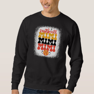 Retro Vintage Softball Mimi Softball  Game Day Vib Sweatshirt