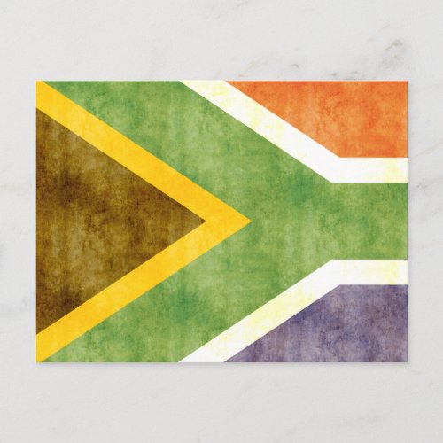 Retro Vintage South Africa Flag Postcard