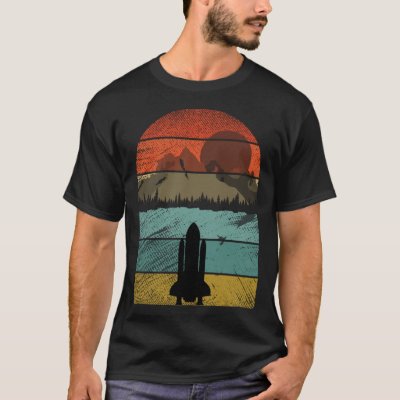 Retro vintage space shuttle and astronaut   6 T-Shirt
