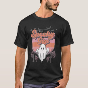 Retro Vintage Spooky Gigi Ghost Skeleton Halloween T-Shirt