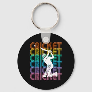 Retro Vintage Sports Lover - Cricket  Keychain