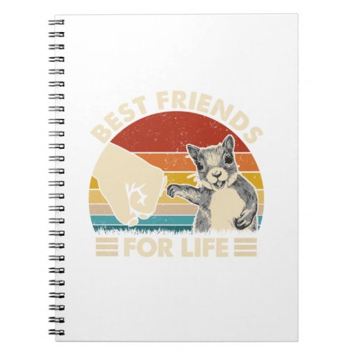 Retro Vintage Squirrel Best Friend For Life Fist B Notebook