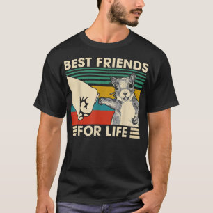 Retro Vintage Squirrel Best Friend For Life Fist B T-Shirt
