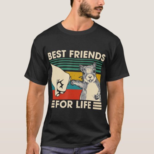 Retro Vintage Squirrel Best Friend For Life Fist T_Shirt