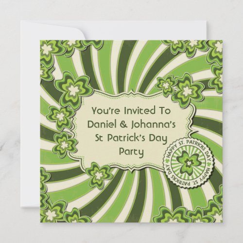 Retro Vintage St Patricks Day Party Invitation