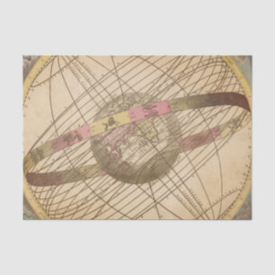 Retro vintage star map astrology symbols globe tissue paper