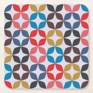 Retro Vintage Star Pattern Square Paper Coaster