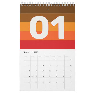 Retro Vintage Stripes 2026 Calendar