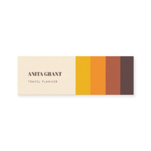Retro vintage stripes mini business card