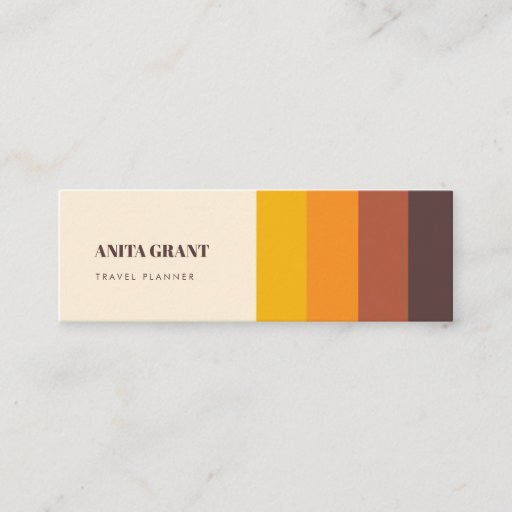 Customizable Retro vintage stripes mini business card
