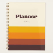 Retro Vintage Stripes Yearly Planner at Zazzle