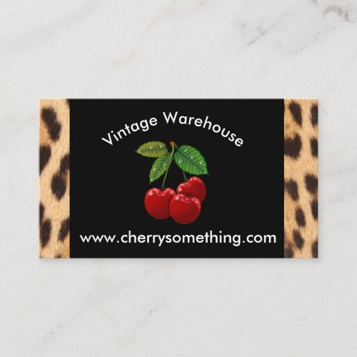 Retro Vintage Style Cherry Print Business Card