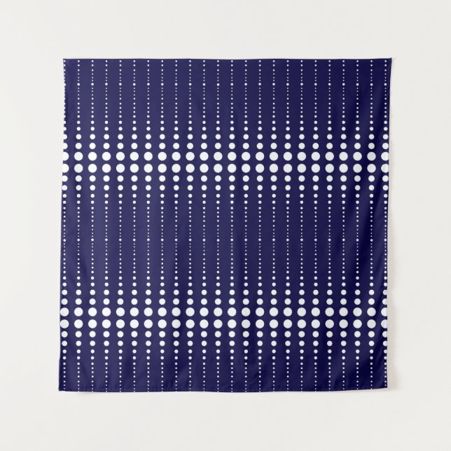 Retro vintage style circles geometric lines stripe tapestry (Front)