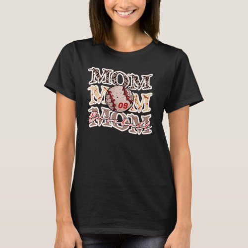 Retro Vintage Style Customizable Mom Baseball T_Shirt